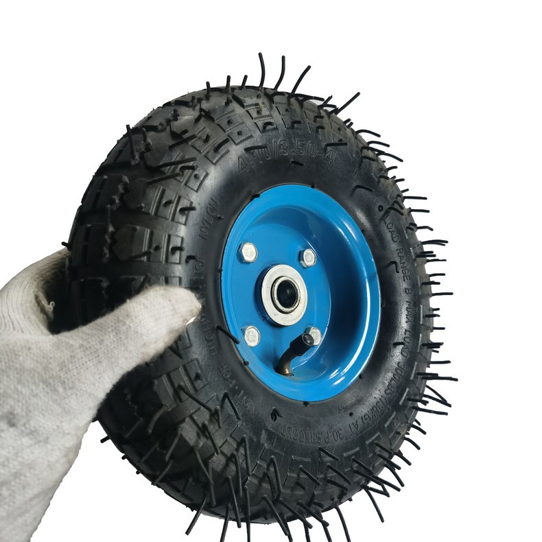 JIUZE 410/350-4 Inflatable Wheels for Cart with Metal Wheels 4.10/3.50-4 Tool Wheels