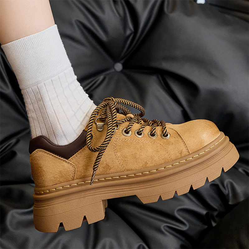 9362, увеличивающие рост, платформенные туфли, колледжский стиль, JK униформа, повседневные, шнуровка, антикварный стиль, ретро, низкие маленькие кожаные туфли для женщин