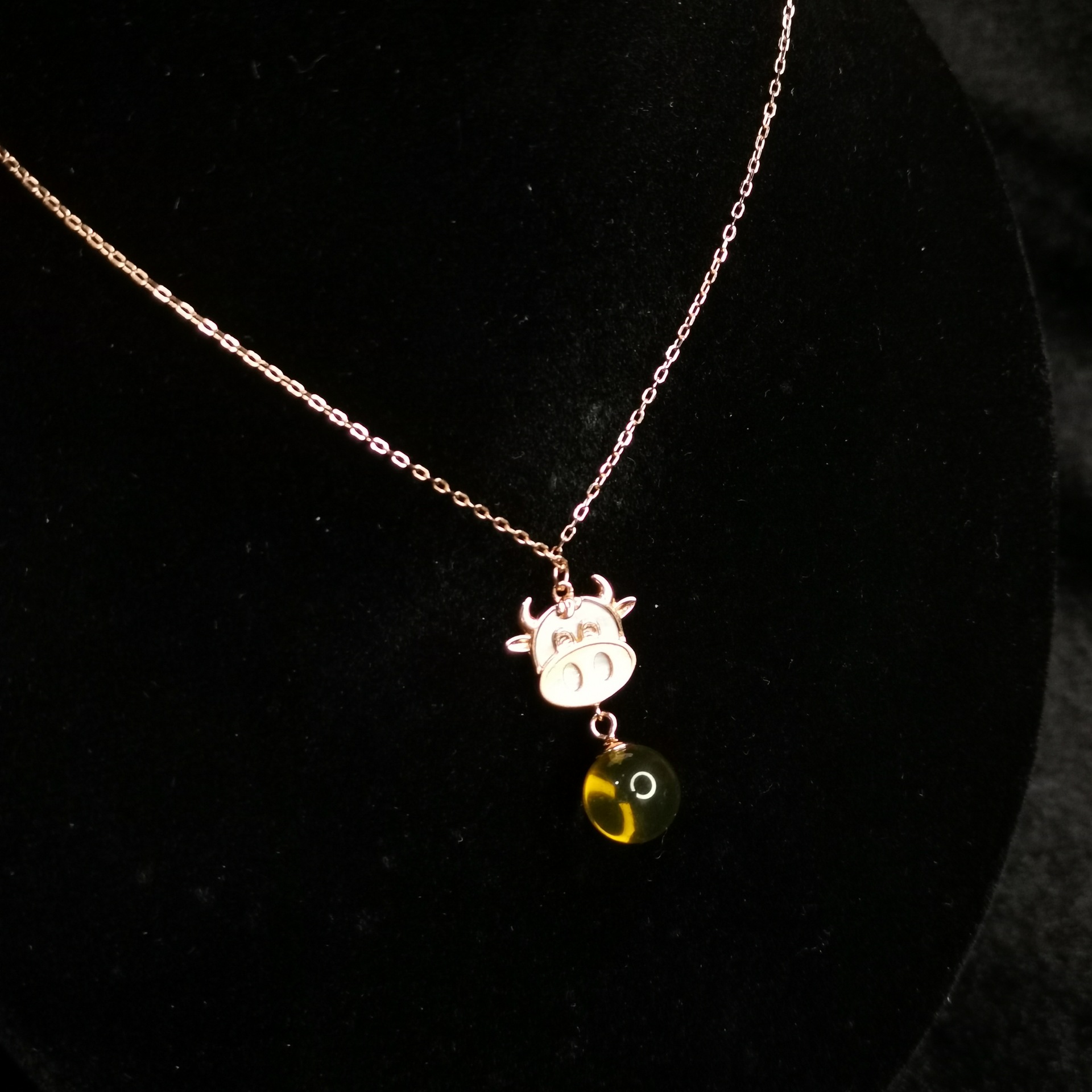 5A Pure Water-Clear Amber Necklace Blue Amber Natural Amber Necklace Jewelry Gift