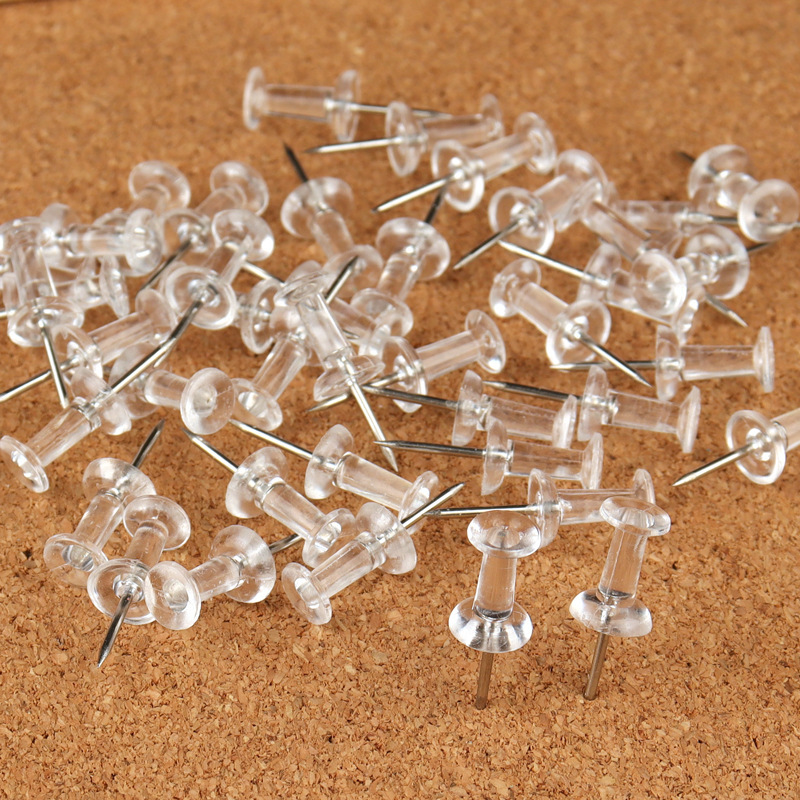Transparent I-nail cork board felt nail kindergarten teacher message board nail pin length 11mm