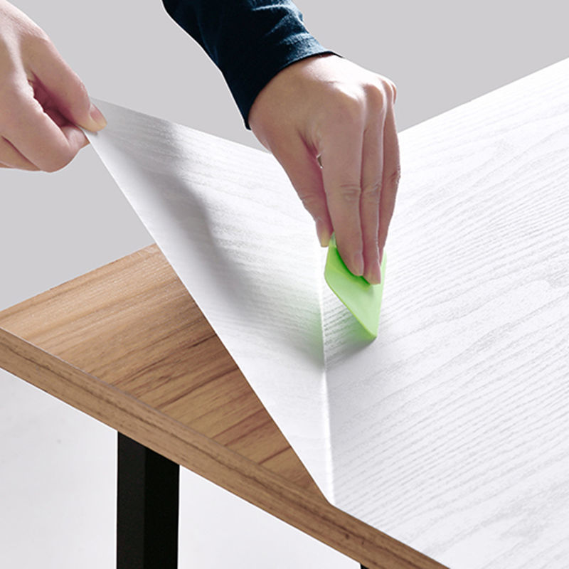 Wood Grain Wallpaper Waterproof Furniture Renovation Imitation Wood Grain Sticker Wardrobe Old Door Renovation Self-Adhesive Cabinet Cabinet Door Wallpaper