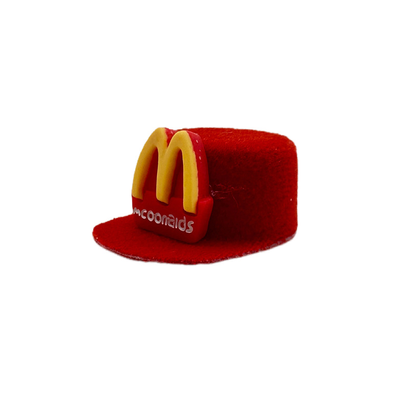 McDonald's Flocking Duck Tongue Hat 10cm Cotton Doll Doll Clothes Accessories Doll Pendant Decorative Creative Topper Hat
