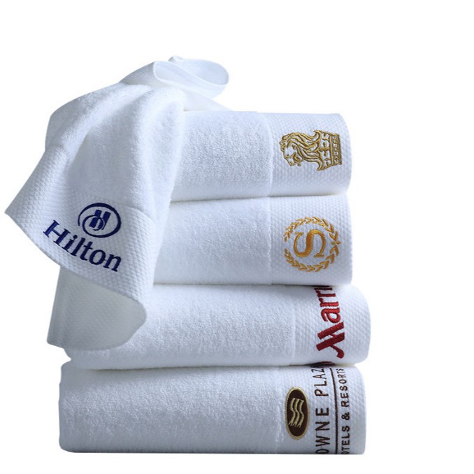 Hotel Towel Pure Cotton Wholesale White Absorbent Thickened Pure Cotton Hotel Bed and Breakfast Beauty Salon Confinement Club Bath Towel