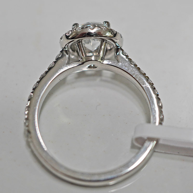 Pt950 Platinum Cultivated Diamond Ring for Women Round Starry Wedding Proposal