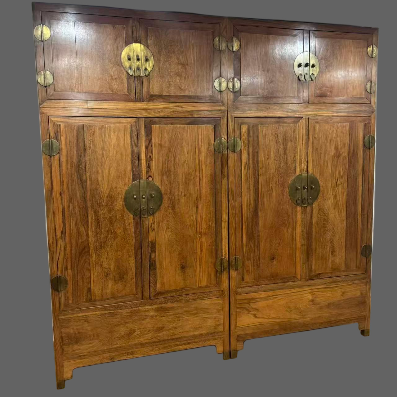 J103 Early Morning Huanghuali Top Chest Cabinet Pair (120*55*240) Redwood