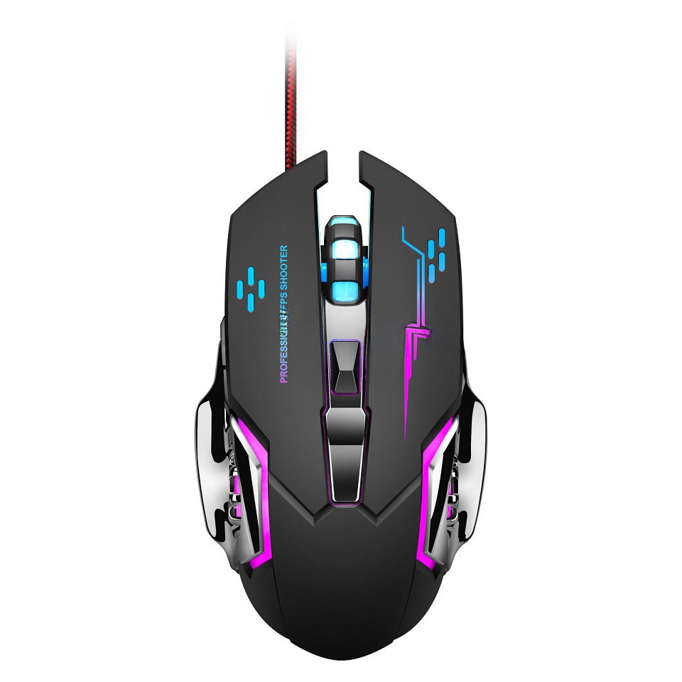 BAJEAL G8 big hot wheels wired mouse USB game 6D macro definition programming luminous electronic competition mechanical mouse