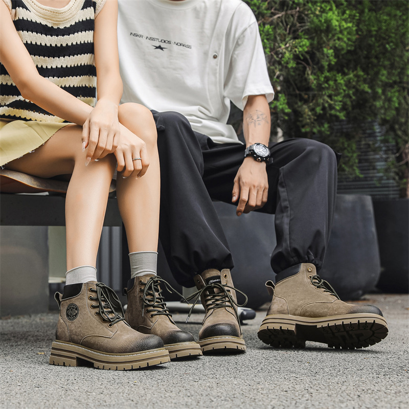 2360 British Martin Boots Men's Autumn and Winter cotton and thickening Winter Boots Vintage Genuine Leather All-match Platform Men's Boots