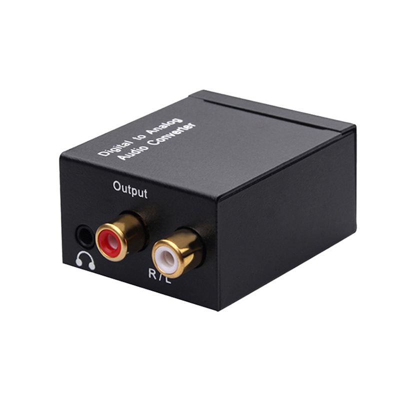 Audio Converter Digital to Analog 3.5 Audio Coaxial Converter Fiber Optic Turning Mode Headphone Hole Plug and Play