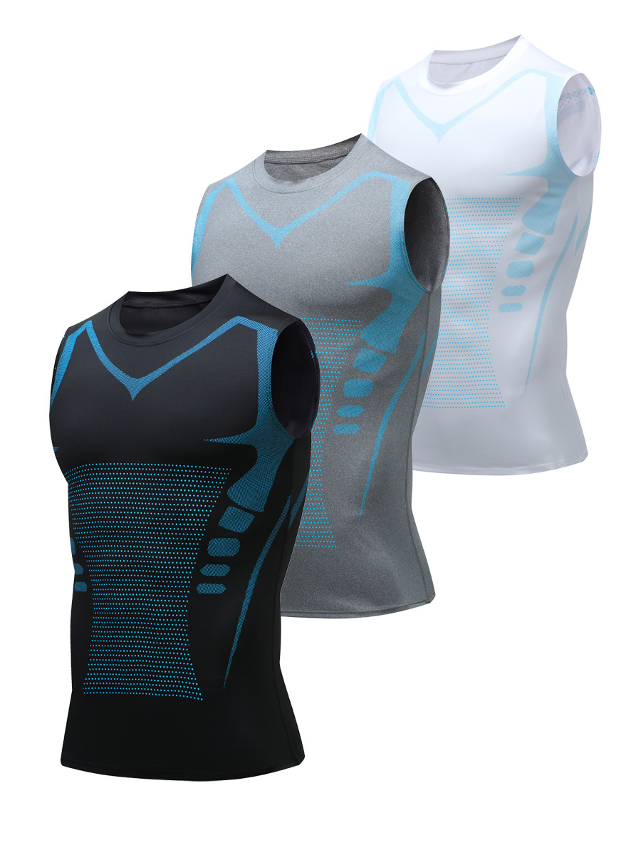 PRO Sports Vest Men's Quick-drying High-elastic Tight Clothes Fitness Long-sleeved Basketball Running Training Short-sleeved T-shirt Base Clothes