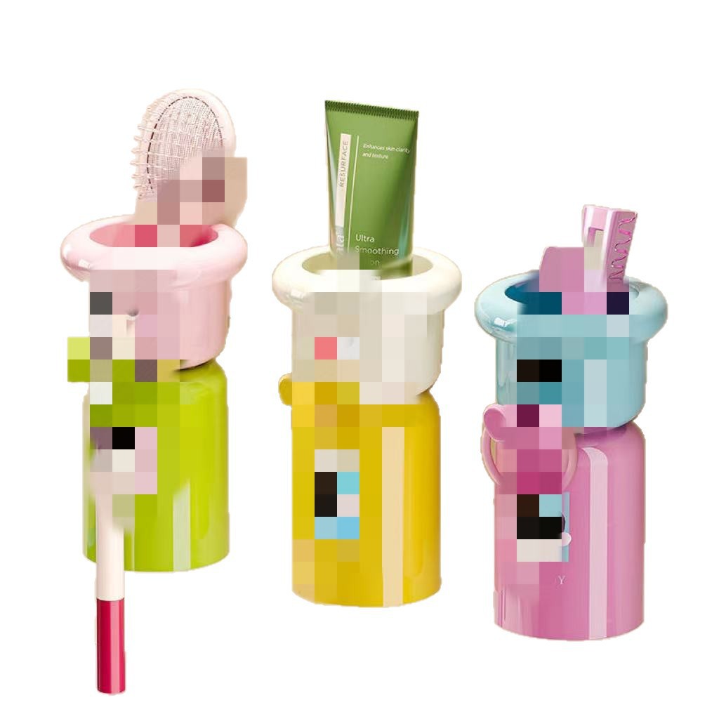 Cute Magnetic Toothbrush Cup Holder Household Mouthwash Cup Toothbrush Holder Without Drilling