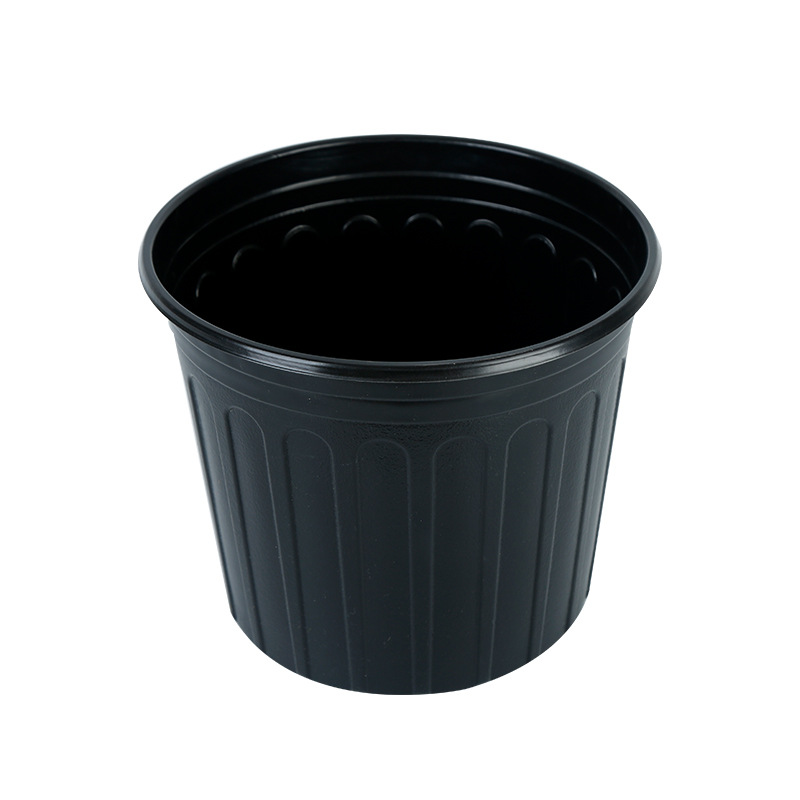 Factory wholesale gardening two-color blackcurrant flower pot soft plastic barrel flower pot family nursery special planting pot