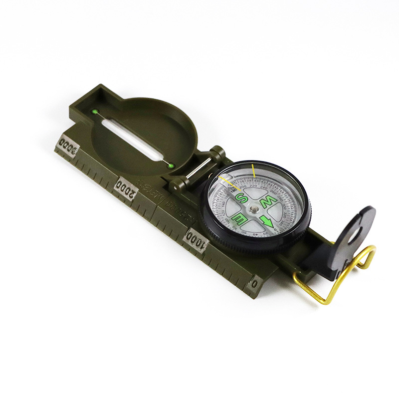 Dc45-2C American Plastic Compass Mountaineering Outdoor Camping Flip Cover Luminous Multi-Functional English Compass