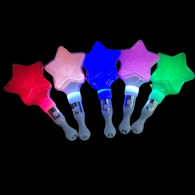 Wholesale Heart-Shaped Glow Sticks, Concert Star Glow Cheering Sticks, Five-Pointed Star and Heart Glow Sticks with Printed Logo