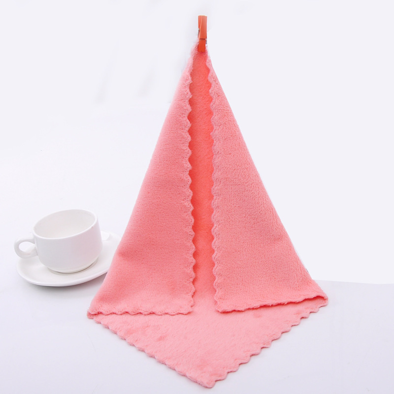 20 pieces of coral fleece square towel kitchen dishwashing cloth soft absorbent handkerchief plain hand towel