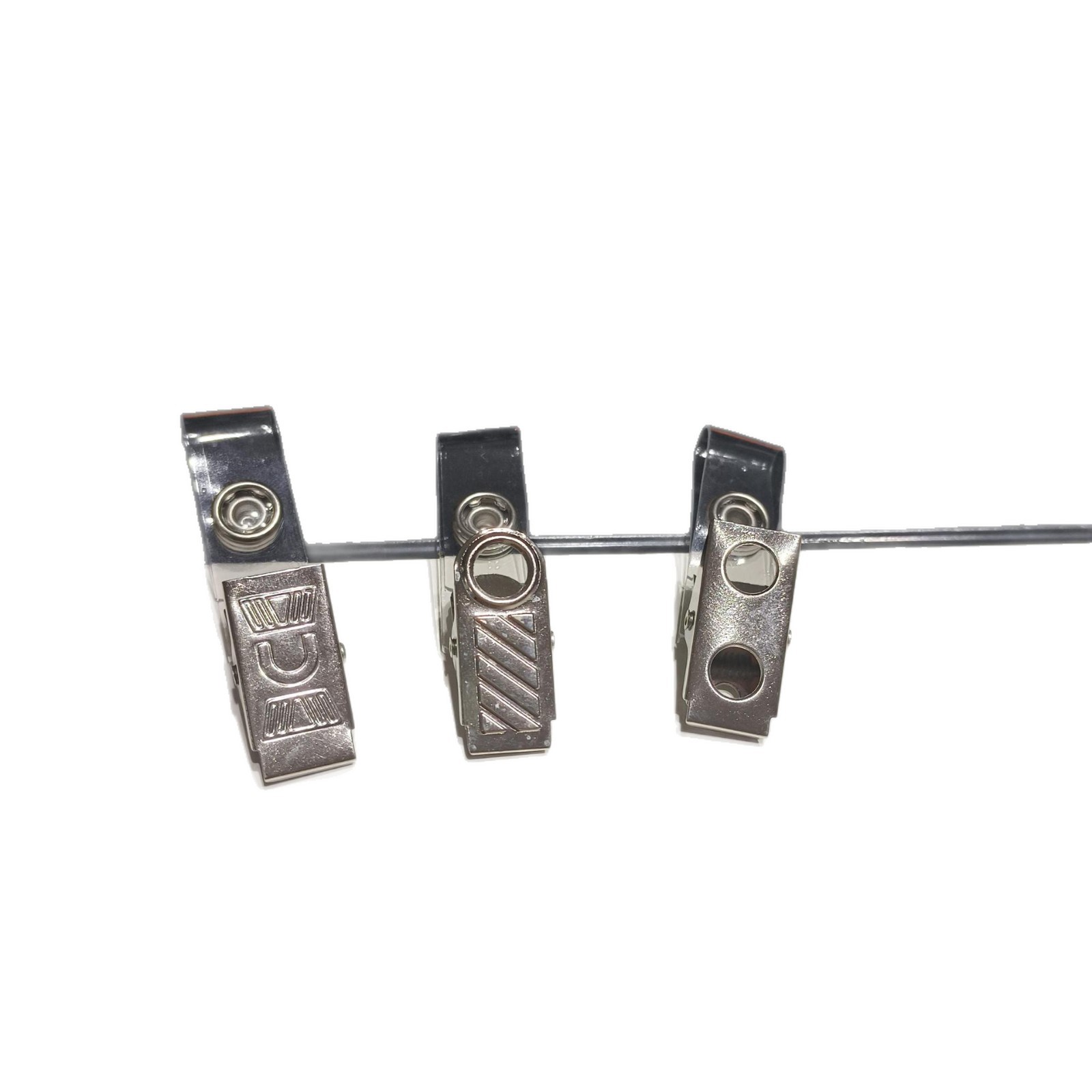 Factory Brand Clip Work Id Card Holder Large English Clip U-Shaped Work Badge Work Card Buckle Floral Clip Metal Badge