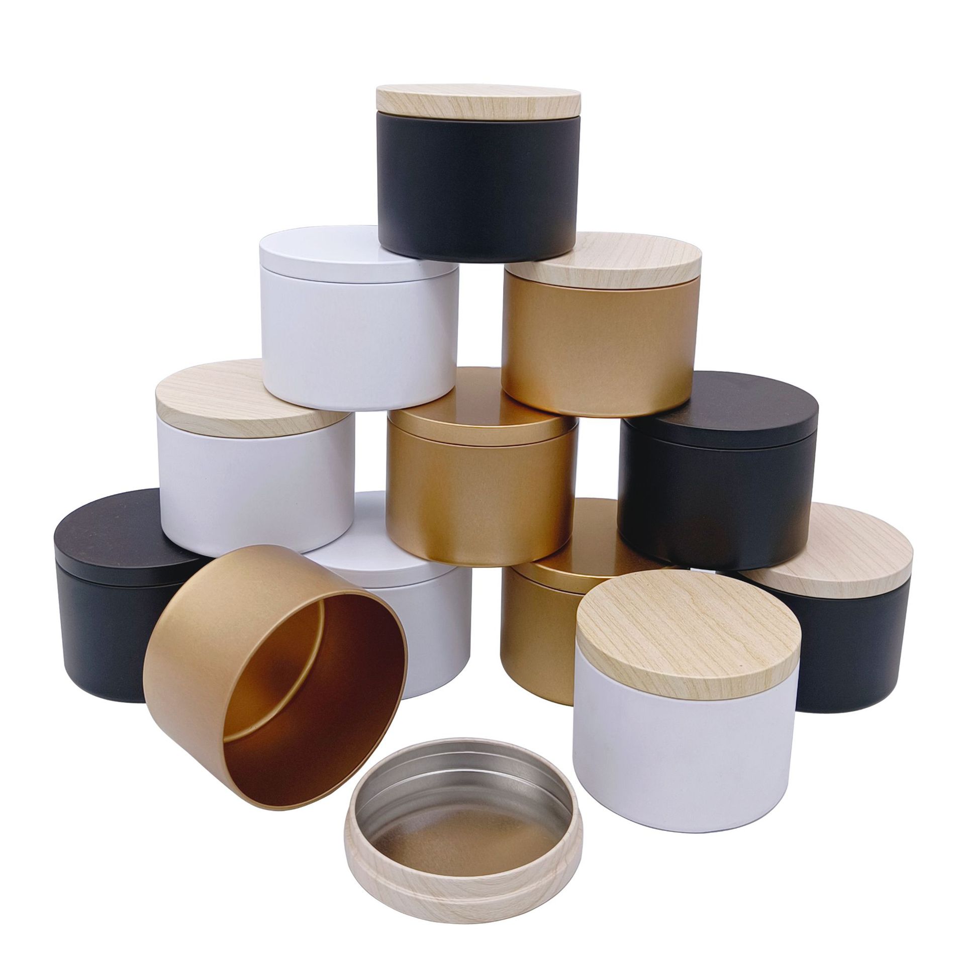 Source Tinplate Aromatic Candle Jar 8oz Solid Aroma Iron Jar Metal Round Jar Anti-rust Sealed Candle Open