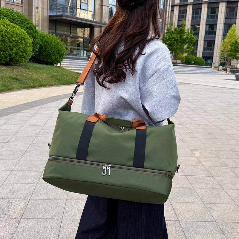 Cross-Border Portable Travel Bag for Women, Large Capacity, Short-Distance Hiking, Trolley Boarding Bag, Yoga Swimming Fitness Bag