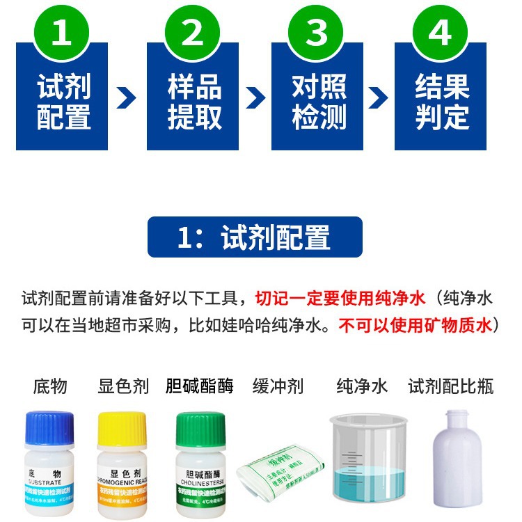 Pesticide residue detection reagent pesticide residue detection reagent pesticide instrument reagent enzyme 100 times/box