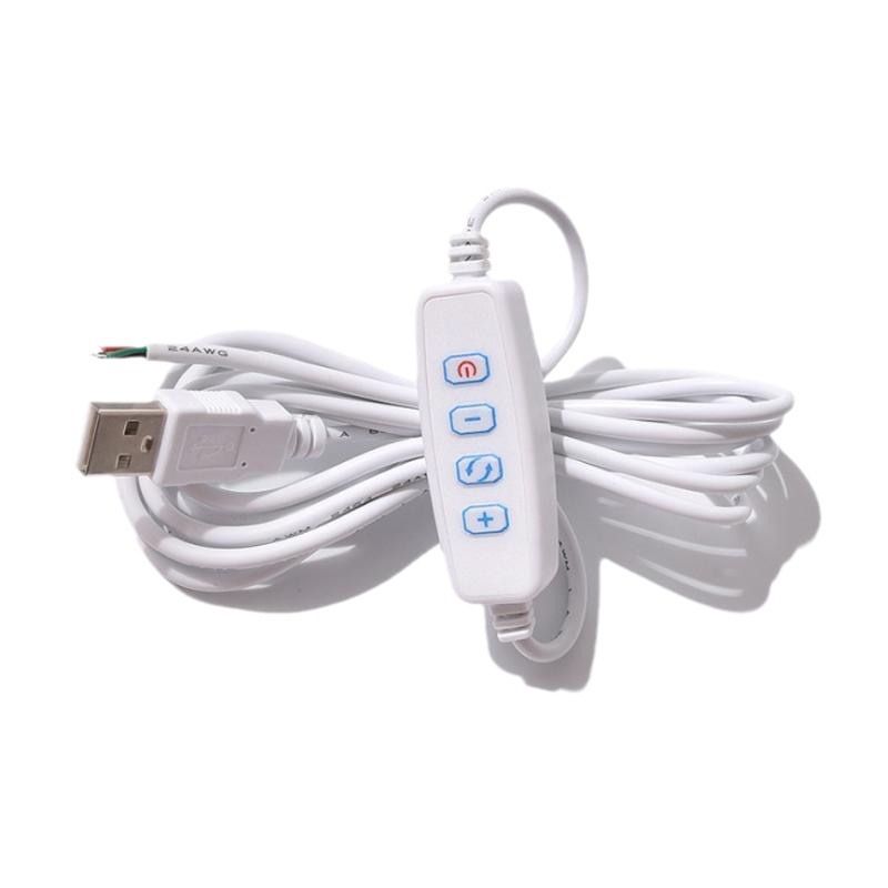 1A Four-Key Three-Core USB Switch Cable 2A Dual-Color Single-Color 3V5V Three-Color Fill Light Led Controller Smart Dimming
