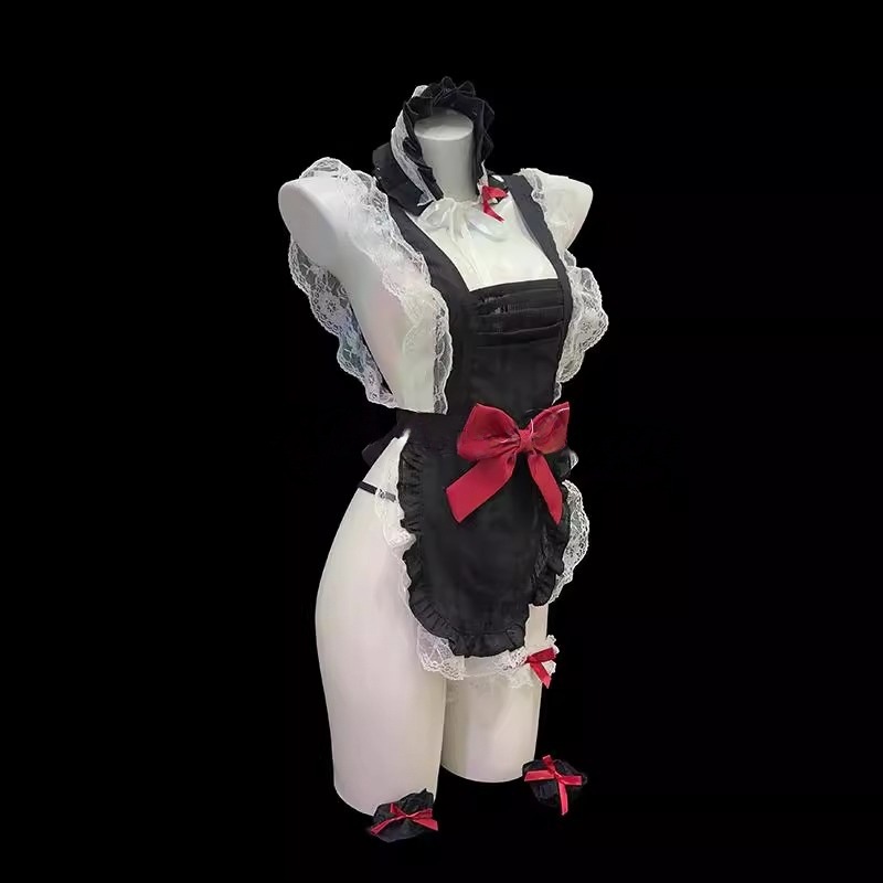 Sexy Lingerie, Cute and Sexy Bow, Cute Maid Apron, Pure Lust Style Butt-Revealing Uniform Suit, One-Piece Drop Shipping