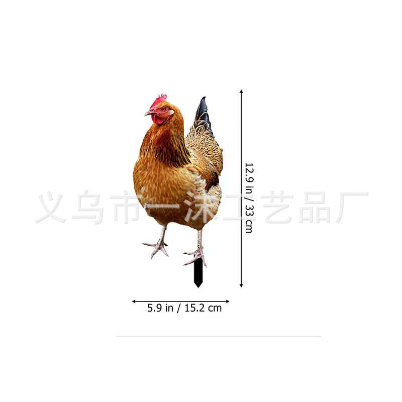 Happy outdoor Easter statue stake acrylic chicken farm art sculpture farm home garden animal lawn stake