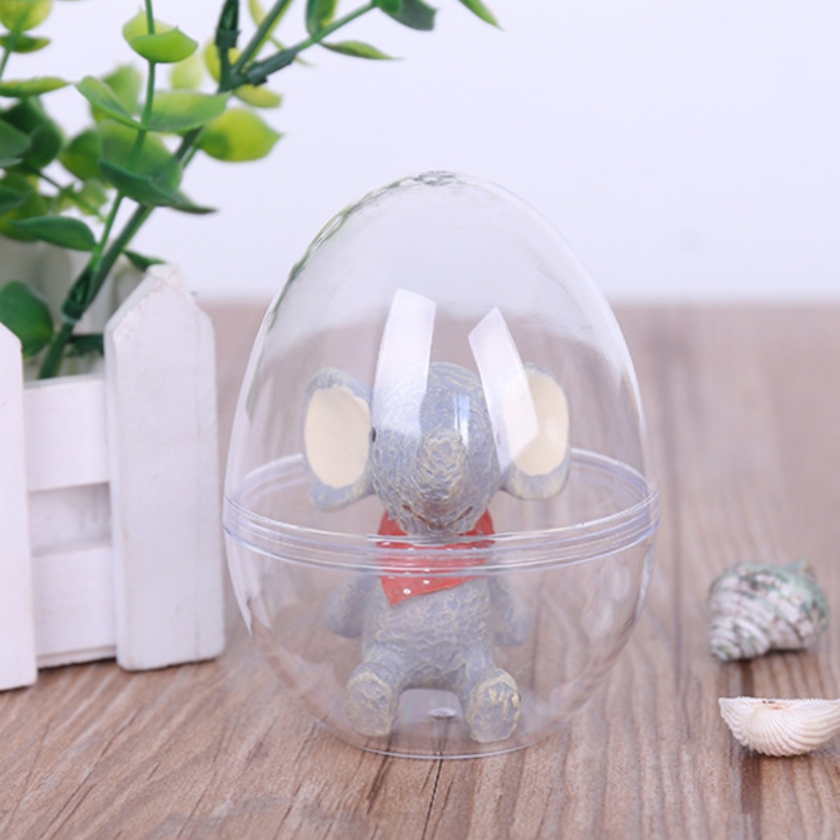 Transparent Flats Bottom Egg-Shaped Ball Hollow Plastic Oval Ball Lipstick Gift Opening and Closing Ball Candy Chocolate Packaging Box