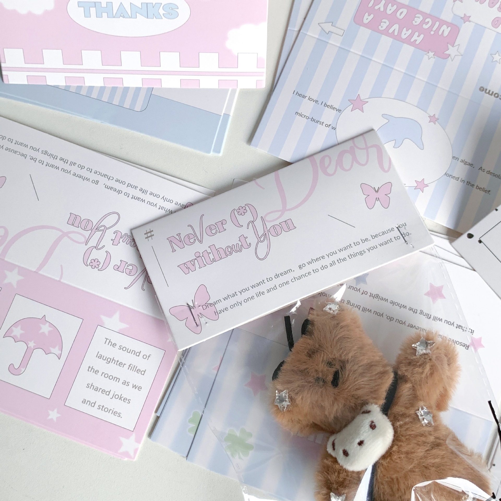 Original ins Style Folding Big Card Head Love Bean Small Card Packaging Material Star-chasing Jewelry Gift Card Packaging Card