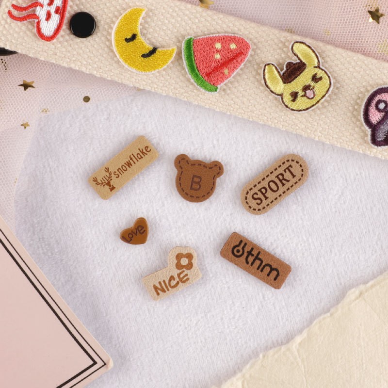 New Printed Trademark English Leather Label Embroidered Label DIY Shoes and Socks Patch Cloth Patch Clothing Luggage Embroidered Cloth Patch