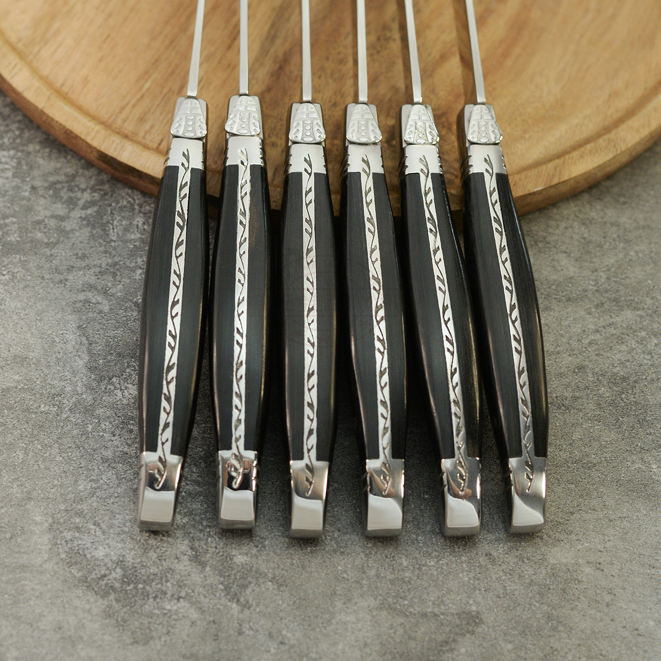 Wooden Handle Steak Knife Rosewood High-End Western Food Tableware Stainless Steel Wooden Handle Serrated Steak Knife Restaurant Home