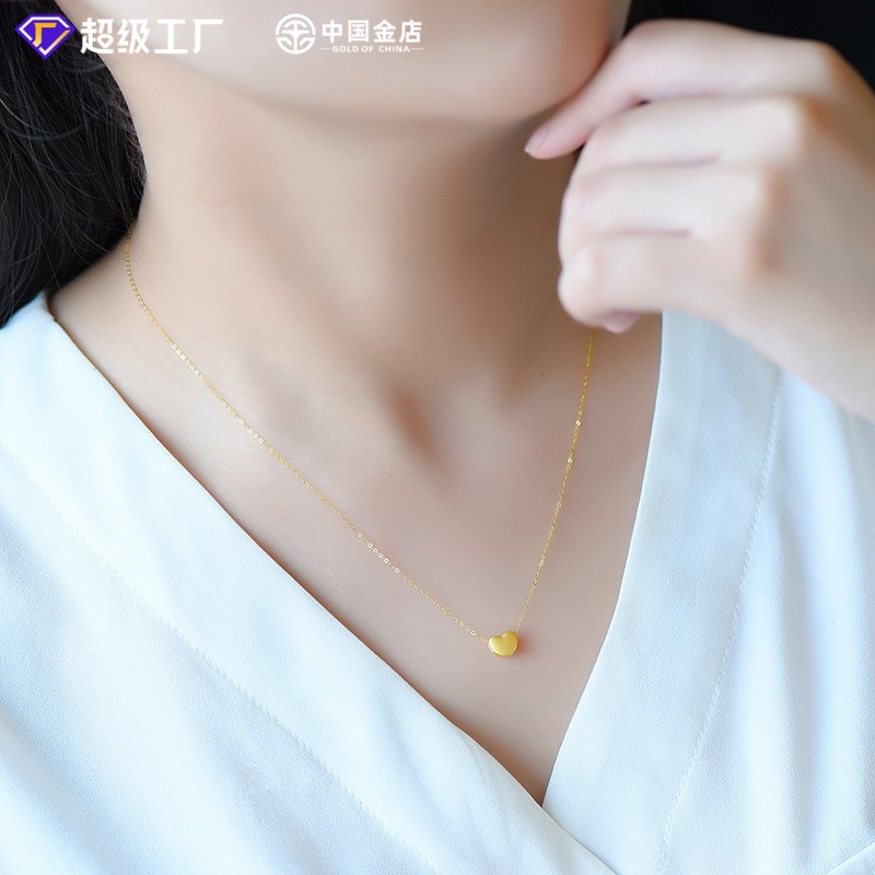 Shuibei Gold China Gold Store 999 Gold Pendant 3D Hard Gold Ginkgo Leaf Necklace Meiye Explosions Gift
