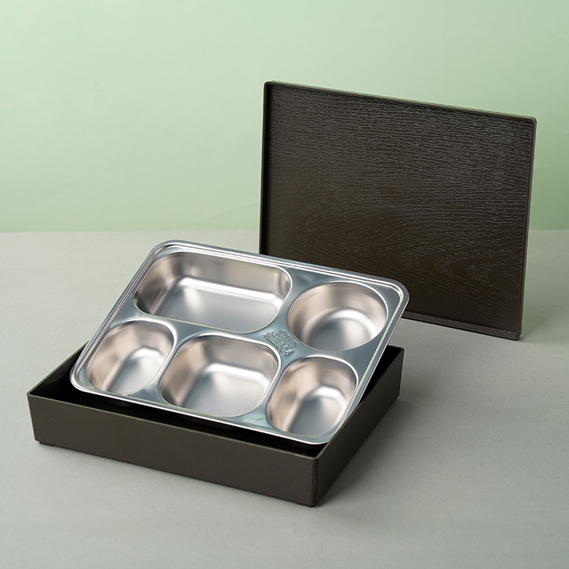 Vip Reception Hospital Beauty Club Special Lunch Box Japanese Style 304 Stainless Steel Compartment Classy Lunch Box Plate Commercial