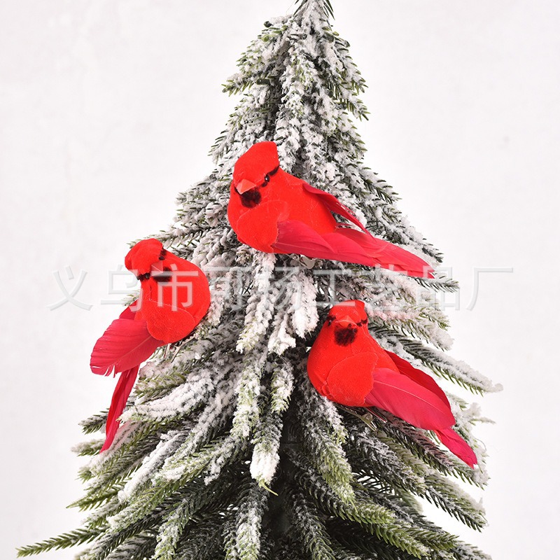 Симулированная пернатая птица садоводство зеленое растение декор 9см бархатная пена птица рождественские ремесла ручной работы