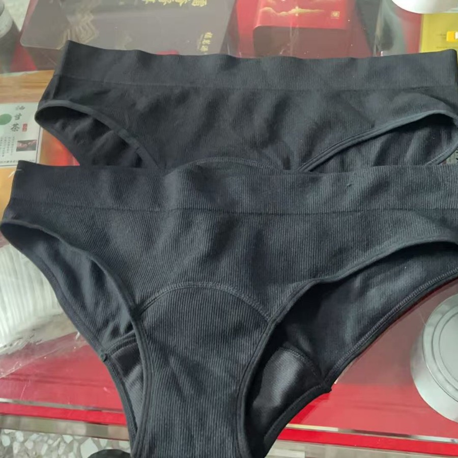 Иностранный заказ, остатки, черные хлопковые/полиэстеровые смешанные трусы