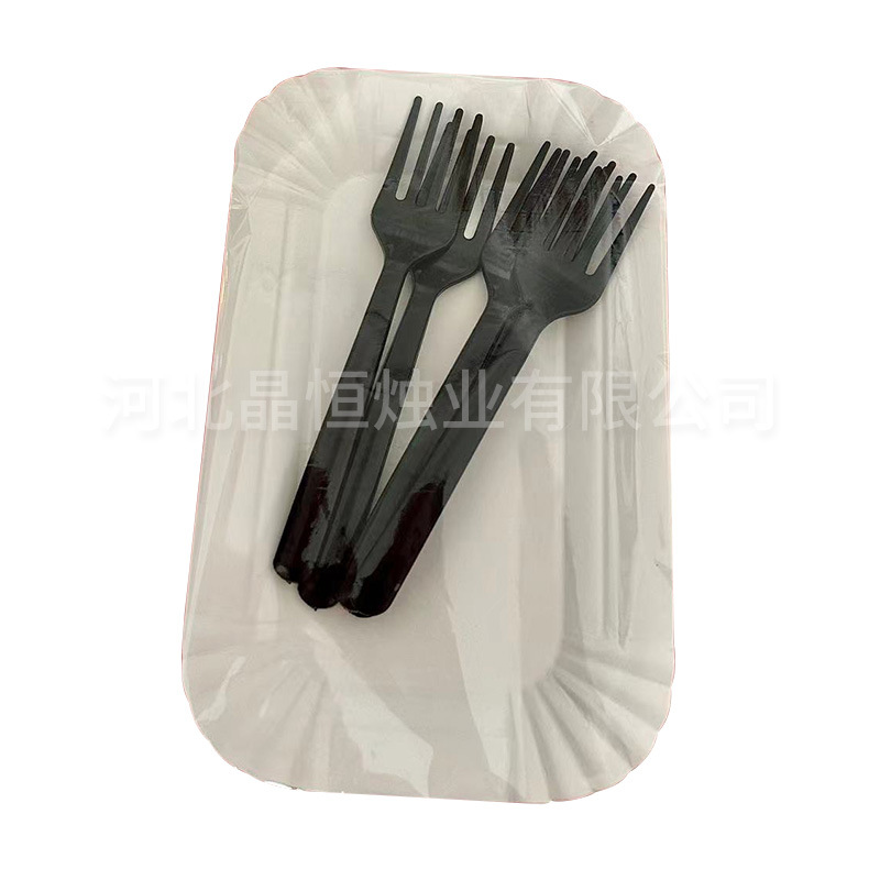 Disposable cake shop tableware birthday cake plate round fork spoon birthday supplies party cake knife fork plate suit