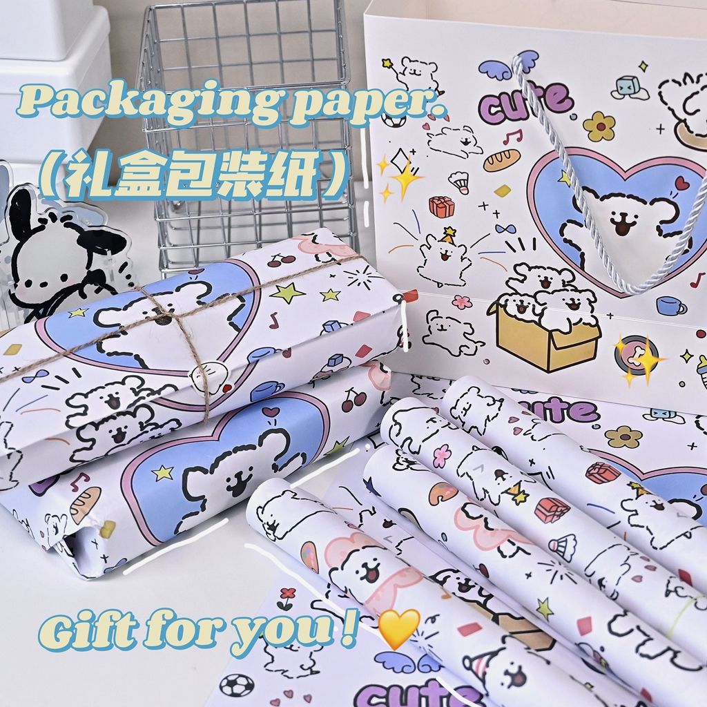 Упаковочная бумага с изображением щенка, изысканная коробка для обуви, праздничный подарок, большая вместимость