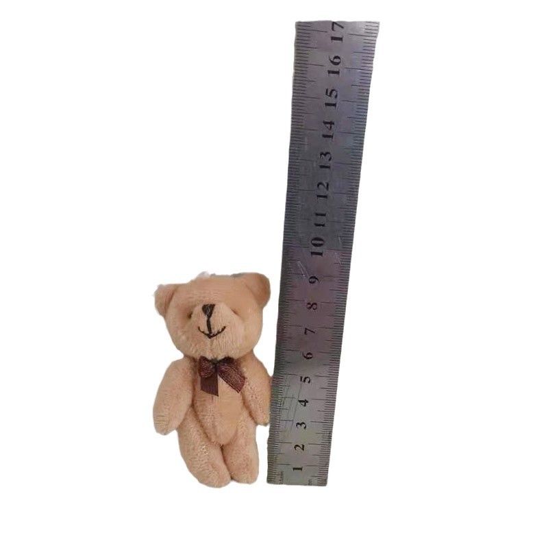 Plush toy factory direct supply 8cm joint bear small pendant gift pendant bag key pendant