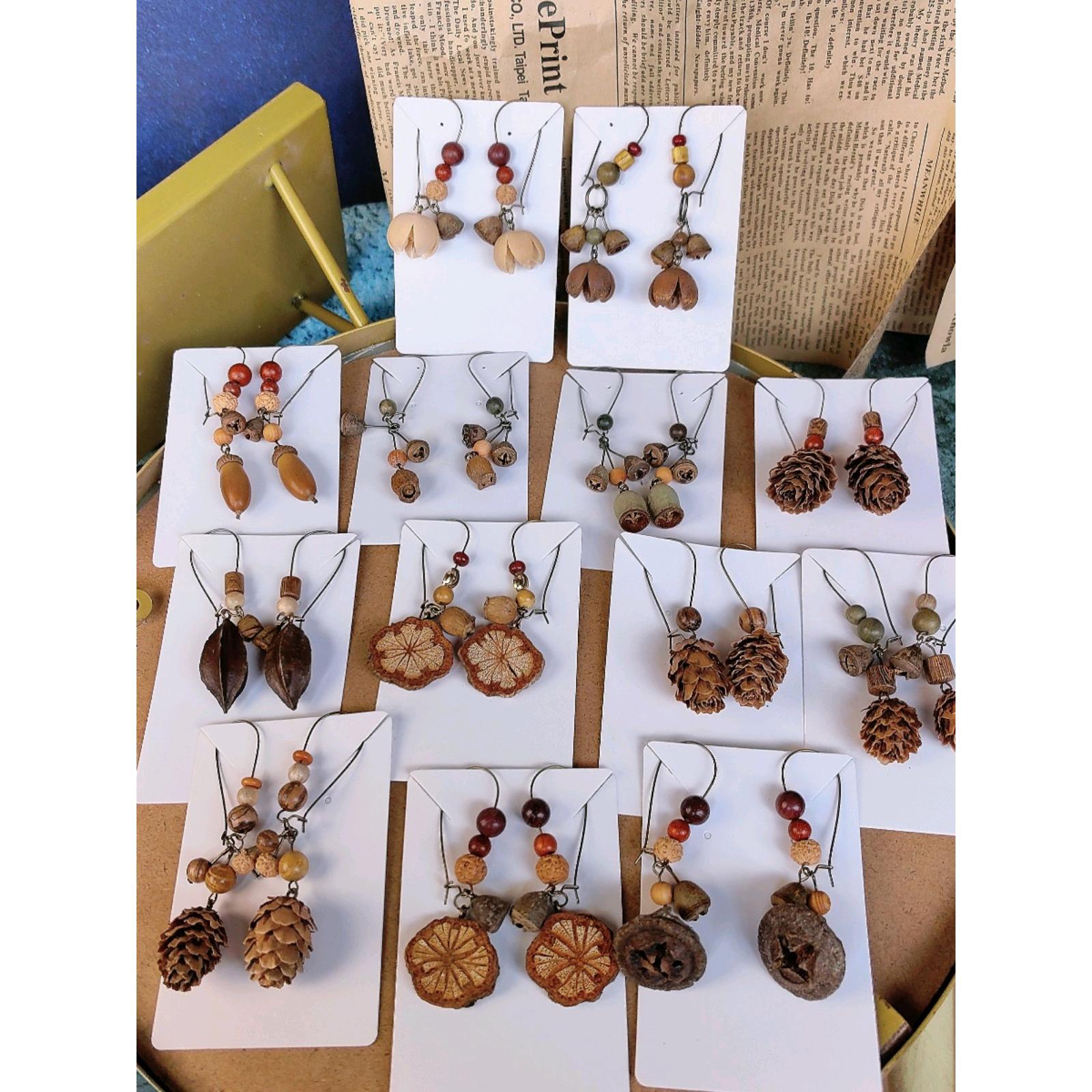 В наличии, подарочные серьги в форме U, стиль Мори, деревянные бусины, ручной работы, милые винтажные ювелирные изделия традиционной китайской медицины