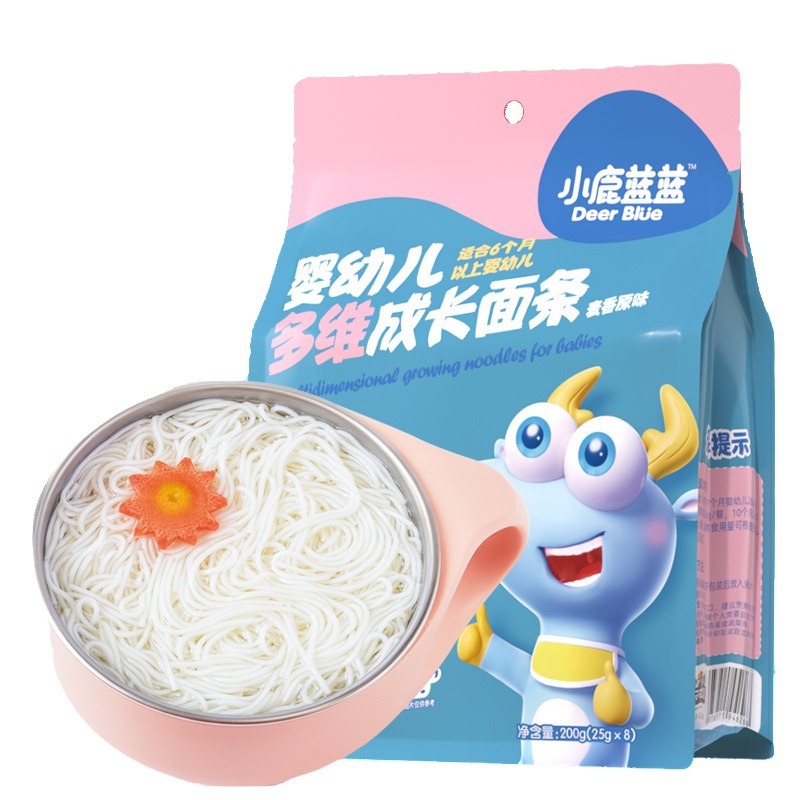 Official flag genuine goods deer blue blue baby noodles short noodles grain broken noodles butterfly noodles pasta shape noodles complementary food