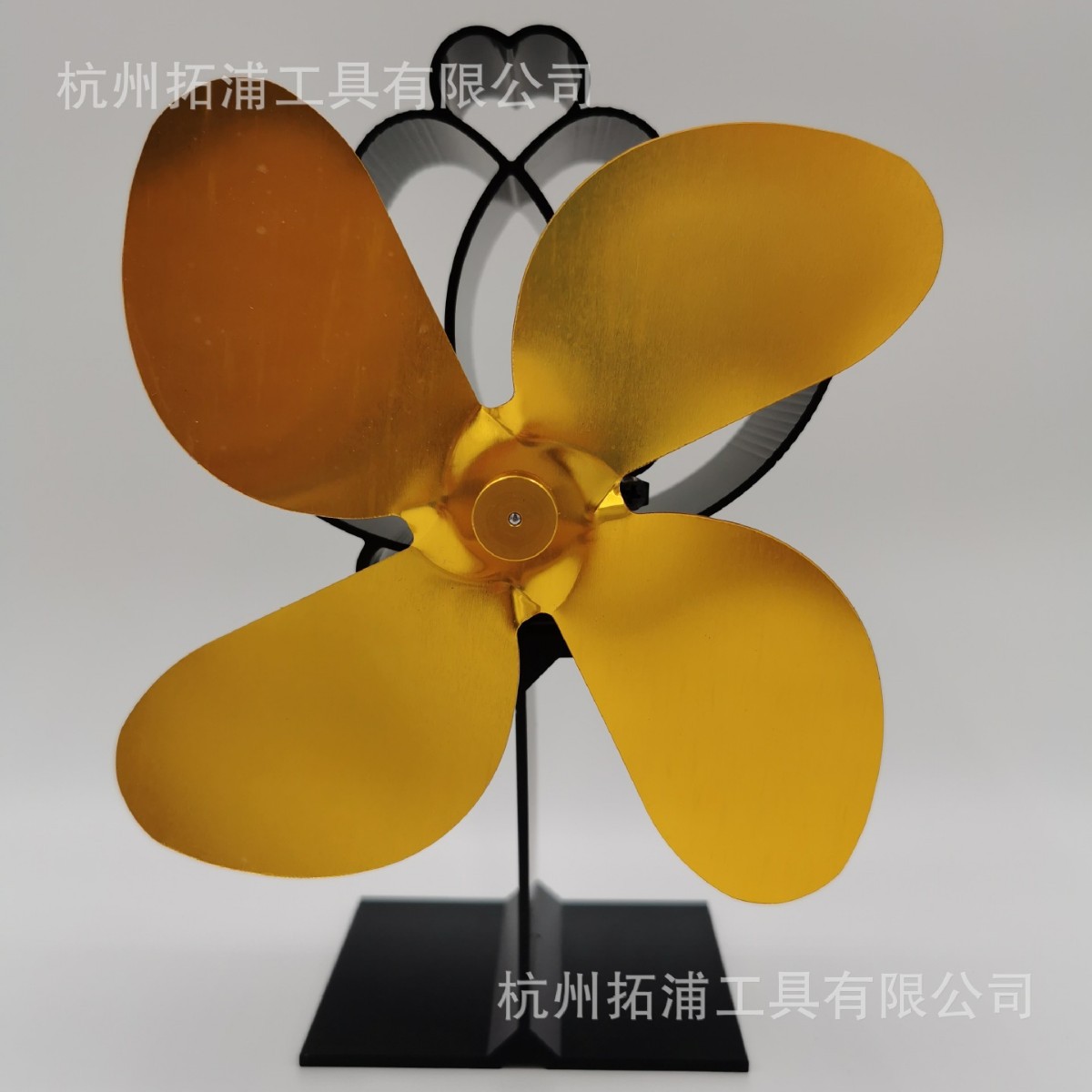 Золотой каминный вентилятор с 4 лопастями, термостойкий, аксессуар для настоящего огня, алюминиевый самозапускающийся тепловой насос, энергосберегающее устройство для экономии угля