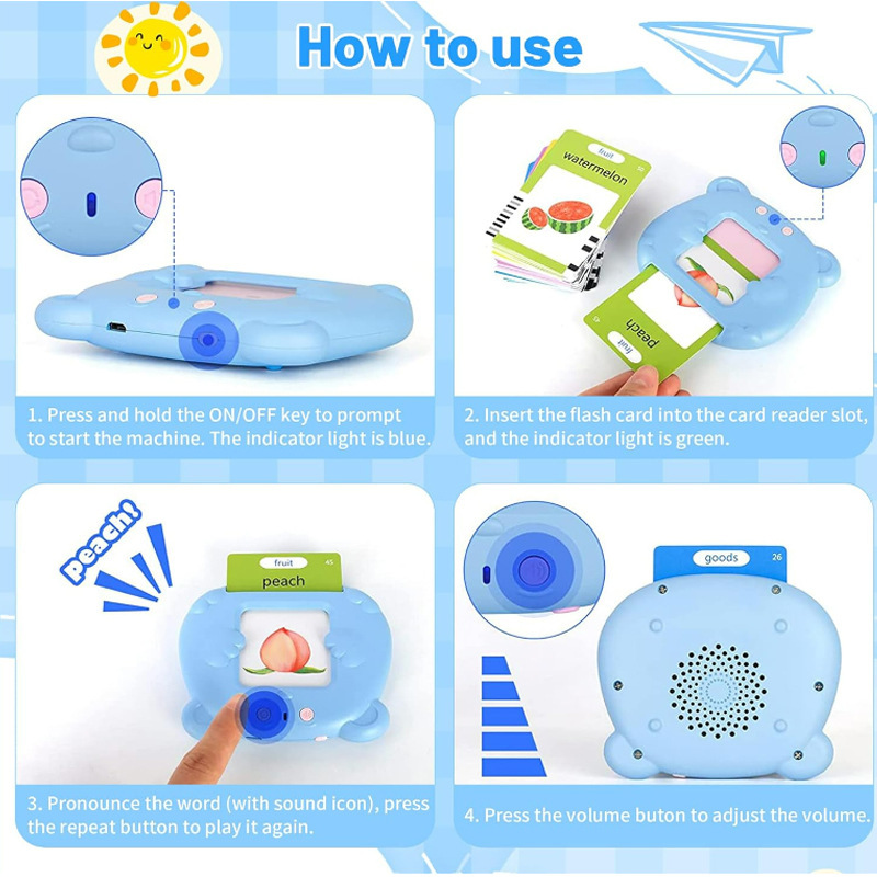 Early Education Machine Cross-border Explosions Flash Cards Children's Educational Voice Card Machine English Flash Card Learning Machine