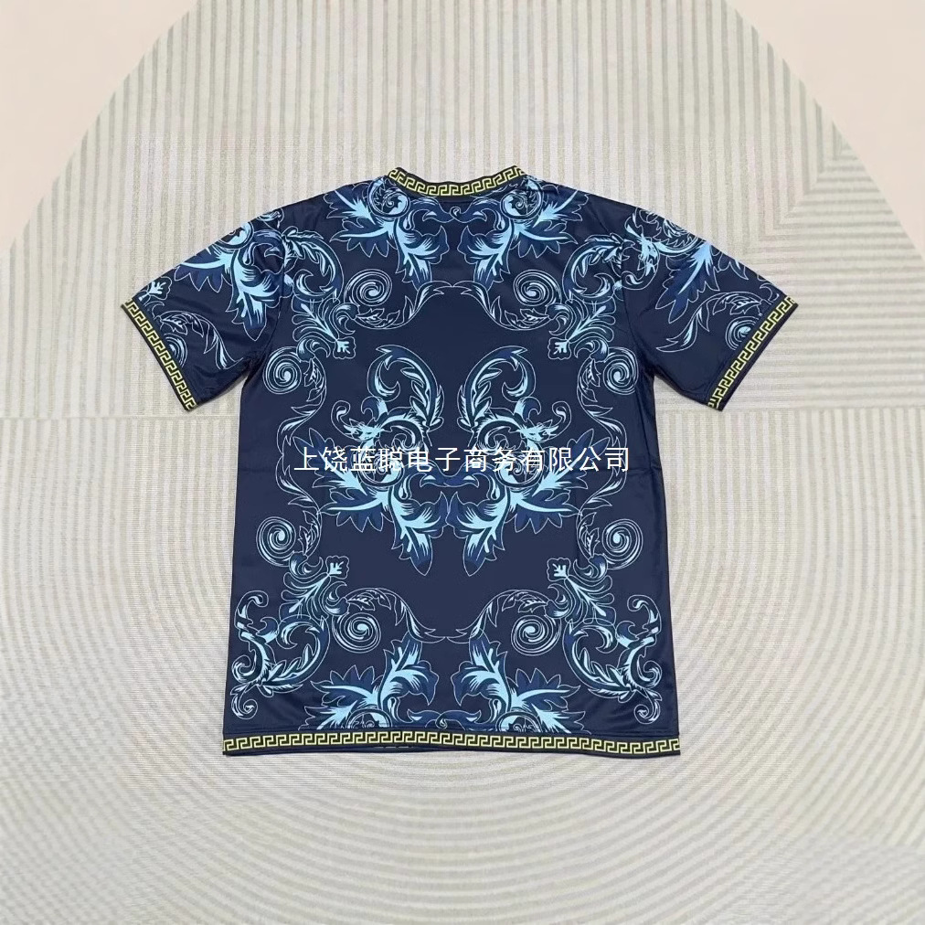 Station Summer Round Neck Short-sleeved Printed Jersey Men's and Women's Loose Pullover Street Hip-hop Sweatshirt Black