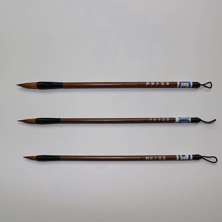 Factory wholesale bamboo pole large and medium small case wolf brush white clouds brush students beginners calligraphy and painting training