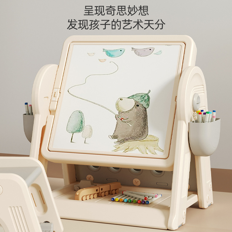 2026 New Children's Toy Multifunctional Drawing Board Educational Baby Toy for Ages 3-6 Early Education Game Assembly Building Block Table