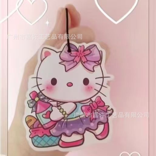 Cute Cartoon Kt Cat Car Aromatherapy Tablets Indoor Deodorizing Girl's Room Hangings Wardrobe Fragrance Tablets Production Wholesale