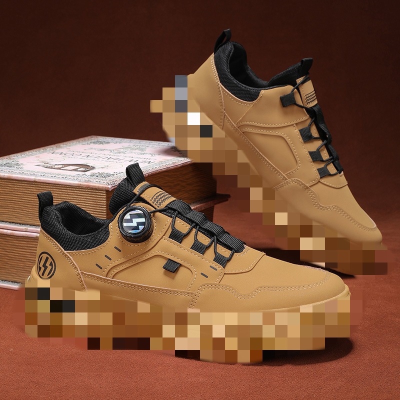 Men's Shoes 2025 Spring New Low-Cut One-Leg Rotating Button Sports and Leisure Trendy Shoes Outdoor Waterproof Work Shoes