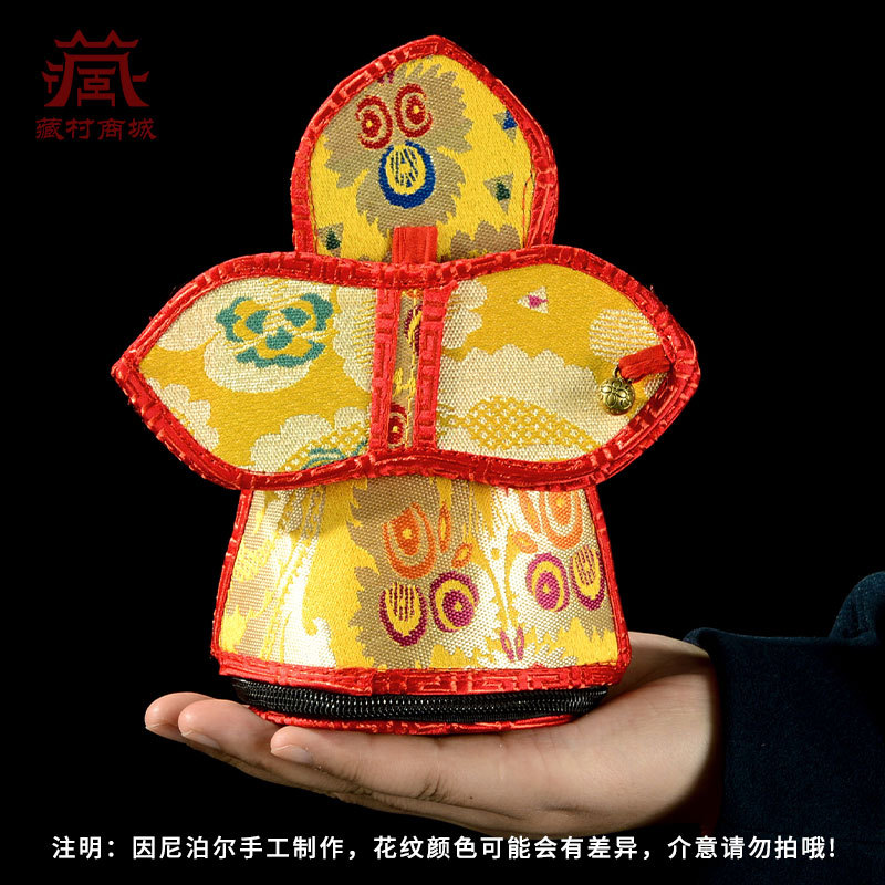 Nepalese Handmade Vajra Bell Pestle Protective Cover for Home Modern Offerings Embroidered Double-Layer Bell Pestle Bell Cover