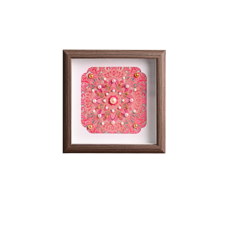 Imitation Song Dynasty Brocade Pearl Painting Mid-Autumn DIY Mid-Autumn Handmade Materials New Chinoiserie Decorative Photo Frame Painting Team Building Activities