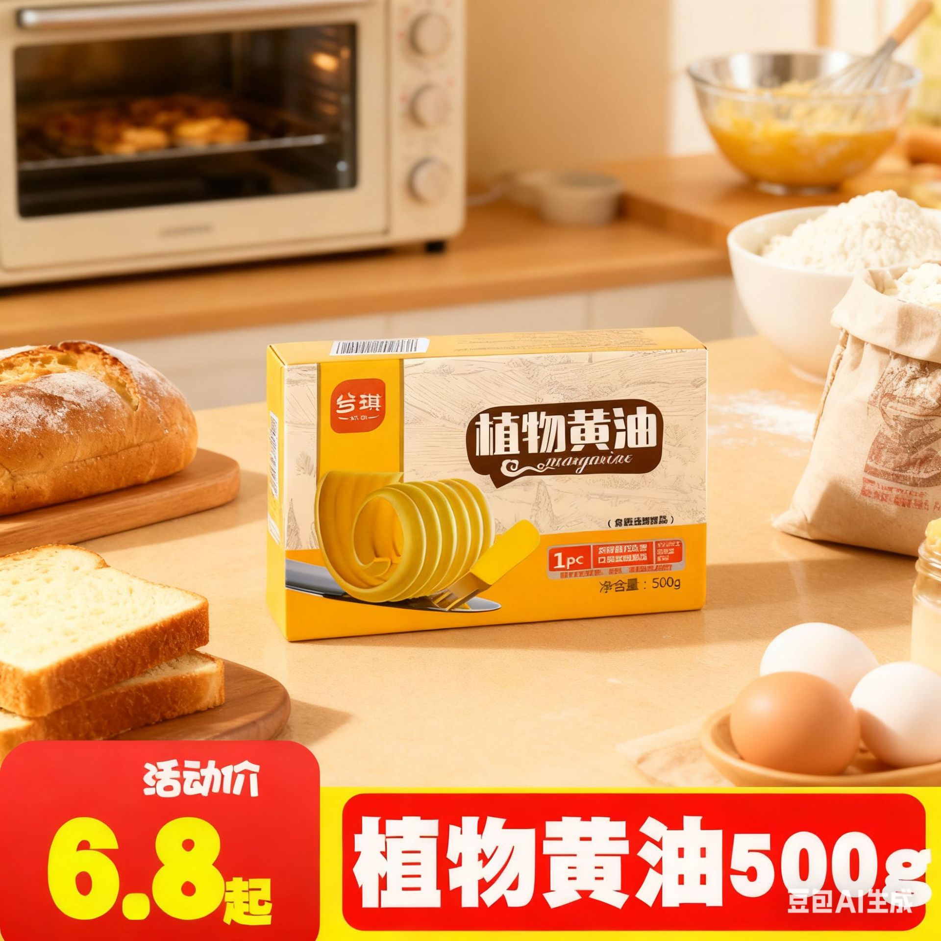 Flash Sale Direct Supply Vegetable Butter 500g Room Temperature Butter Snowflake Pastry Material Nougat Raw Material Cake Home Baking