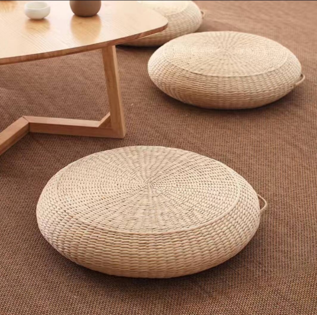 Tea Ceremony Straw Tatami Mat Meditation and Worshiping Mat Thickened Meditation Mat Floor Cushion Rattan Mat Cattail Futon