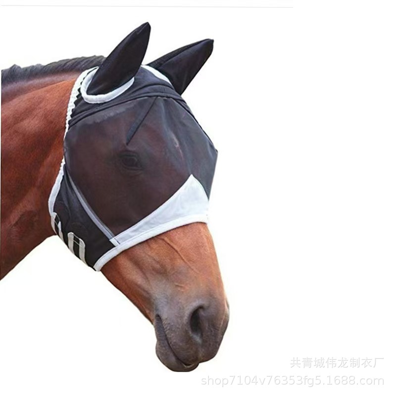 New Velcro Horse Hood, Horse Mask, Anti-Mosquito, Fly Protection, Horse Eye Cover, Equestrian Supplies